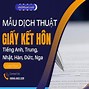 Dịch Giấy Kết Hôn Sang Tiếng Anh